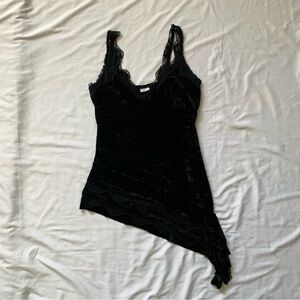 Vintage Velvet Asymmetrical Tank Top